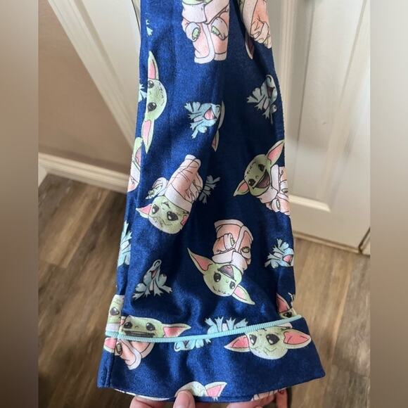 Star Wars Yoda boys long sleeve pajama size L 12/14 NWT Blue - Picture 4 of 7